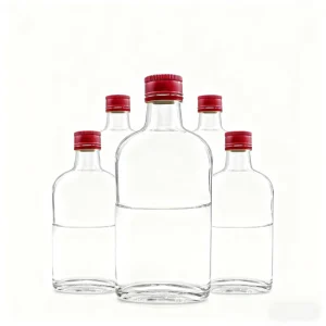 200ml Food Grade Transparent Square Glass Wine Bottle, Custom Printing, Factory Direct