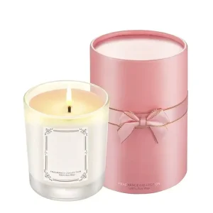 200ml Glass Scented Candle Jar, Clear Round Design with Wooden Lid for Candle Making