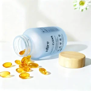 200ml Matte Frosted Glass Supplement Bottle with Bamboo Lid, FDA and CE Certified