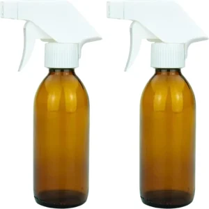 200ml Refillable Empty Brown Glass Spray Bottle with Spray Head for Liquids Water Detergents Hair Care and Plants