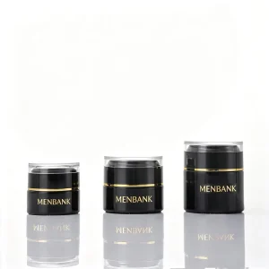 20g 30g 50g Glossy Black UV Protection Glass Cream Jar with ABS Cap