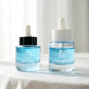 20ml 30ml 40ml 50ml Transparent Flat Shoulder Empty Dropper Glass Bottles for Skin Care Cosmetic Serum Essential Oil