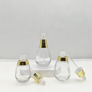 20ml 30ml 50ml Cylinder Shaped Screw Cap Glass Dropper Bottle Cosmetic Essential Oil Eye Serum Packaging