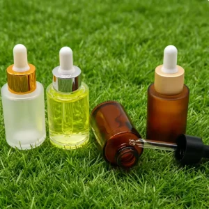 20ml 30ml 50ml Essential Oil Glass Dropper Bottles Essence Serum Flat Shoulder Frosted Glass Dropper Bottle With Cap