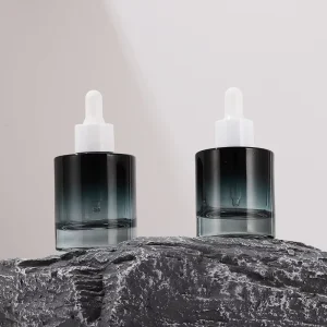 20ml 30ml 50ml Round Thick Bottom Glass Dropper Bottles with Transparent Green Golden Silver Black White Dropper Cap