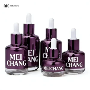 20ml-60ml FDA-Certified Glass Dropper Bottle with Aluminum Sleeve, Leak-Proof Serum and Oil Packaging