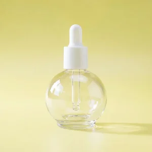 20ml Clear Glass Cosmetic Bottles with Dropper Cap for Essential Oil Ball Shape Glass Serum Bottle for Skincare