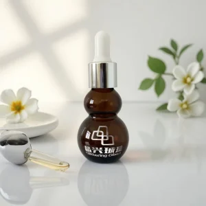 20ml Clear Glass Double Gourd Shaped Screw Cap Dropper Bottle Plastic Tip Reed Diffuser Ready Silk Screen Printing
