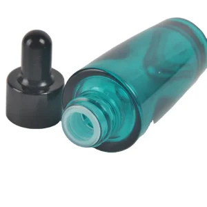 20ml Green PETG Round Essential Oil Bottle with Aluminum Plastic Dropper for Skin Care Serum Lotion & Perfume