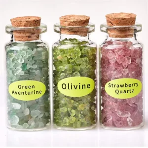 20ml Lavender Mini Clear Glass Jars with Cork Stoppers for Arts, Crafts, Decorations, and Party Favors