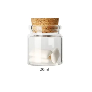 20ml Portable Mini Glass Jar Soft Cork Lid Food Grade Safe Multi Use Cosmetic Medicine Spice Storage Glass Jar