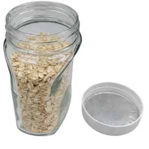 20oz 350ml Flat Food Grade Glass Storage Bottle Jar with Screw Caps for Spices Beans and Coffee