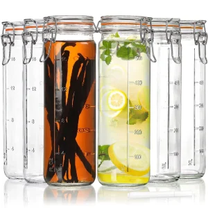 20oz 600ml Clip-Top Glass Storage Jars with Swing Lids and Rubber Rings