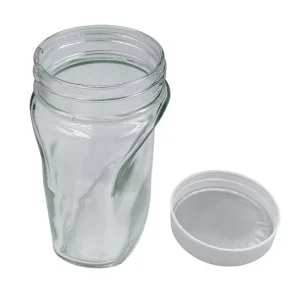 20oz Flat Food Grade Glass Storage Container Jar with Screw Caps for Spices Beans and Coffee