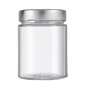 220ml 380ml 500ml Round Glass Jar With Metal Screw Cap for Honey Jam and Sauces