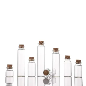 22mm Small Clear Glass Vials Mini Wishing Drift Glass Sample Bottle with Cork Lid