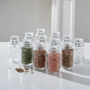 236ml Small Kitchen Glass Spice Storage Jar for Food Storage