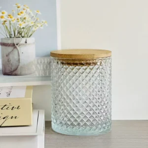 23oz 700ml Glass Candle Jars with Bamboo Lid