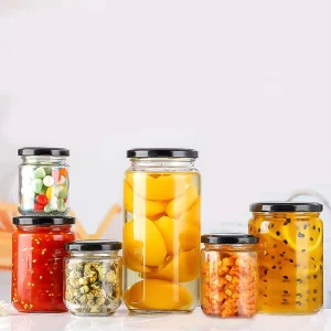 240ML Straight Sided Clear Glass Jars with Aluminium Lids 53 400 Thread for Honey Jam Jelly Pickle Storage
