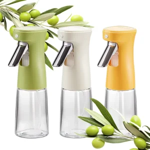 240ml Oil Dispenser Leakproof Food Grade Glass Storage Oil Sprayer Mister Bottle for Air Fryer BBQ Salad Baking Grilling Kitchen