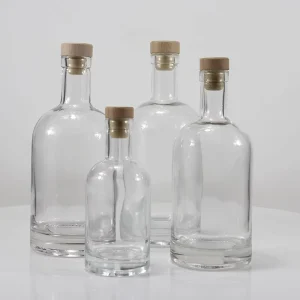 250 Ml 375 Ml 500 Ml 750 Ml 1000 Ml Clear Round Glass Bottle Spirit Liquor Glass Bottles
