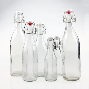250 ml 500 ml 750 ml and 1000 ml Round Shape Swing Top Glass Bottle