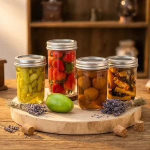 250 ml 8 oz Glass Mason Jar with Glass Airtight Lid for Jam, Candy and Milk