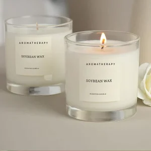 250g Aromatherapy Soy Wax Scented Candle with Transparent Glass Jar Handmade