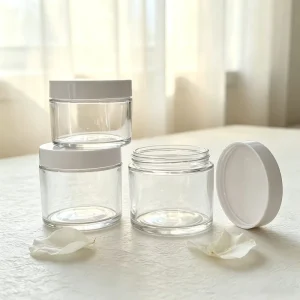 250g Large Wide Mouth Cosmetic Cream Jars 250ml 8oz Empty Thick Clear Transparent Body Butter Glass Jar With Lid