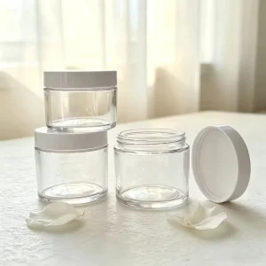 250g Large Wide Mouth Cosmetic Cream Jars 250ml 8oz Empty Thick Clear Transparent Body Butter Glass Jar With Lid