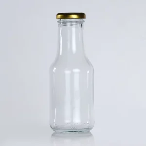 250ml 300ml 500ml 12oz 16oz Clear Glass Beverage Bottles With Lids Juice Packaging Bottles