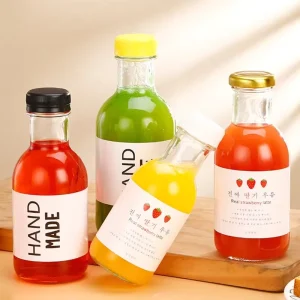 250ml 300ml 500ml Long Neck Glass Beverage Bottles with Screw Cap for Juice