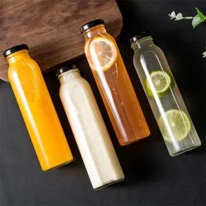 250ml 330ml 500ml Milk Bottles Glass Beverage Juice Drinking Bottles Transparent Bottle
