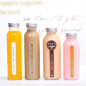 250ml 330ml Round Glass Milk and Juice Beverage Bottles with Screw Cap