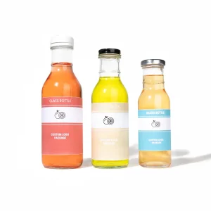 250ml 350ml 500ml 12oz Clear Glass Long Neck Steak Sauce Bottle with Metal Lid