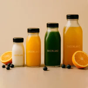 250ml 350ml 500ml 1L Clear Square Screen-Printed Glass Beverage Bottles with Airtight Screw Cap