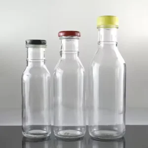 250ml 350ml 500ml Chili Sauce Beverage Juice Milk Clear Thin Long Ring Neck Glass Sauce Bottles