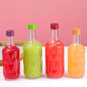 250ml 350ml 500ml Thick Bottom Leakproof Glass Fruit Wine Bottle with Sealed Screw Cap