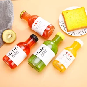 250ml 350ml Glass Hot Sauce Bottles, Mini Empty Chili Tomato Sauce Bottles with Plastic Caps