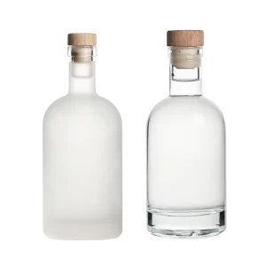 250ml 375ml 500ml 750ml 1000ml Clear Round Glass Liquor Bottles for Whisky Vodka Tequila and Wine