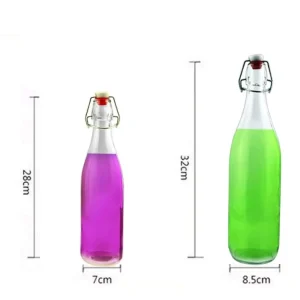 250ml 500ml 750ml 1000ml Beverage Glass Bottles with Stainless Steel Swing Top Cap