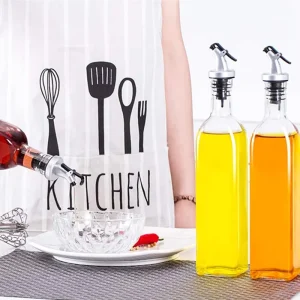 250ml 500ml 750ml 1000ml Dark Green Clear Square Cooking Oil Bottle Glass Olive Oil Bottle with Lid and Grease Nipple