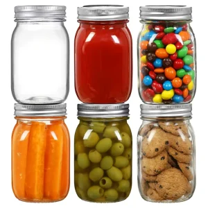 250ml 500ml 750ml 1000ml Empty Food Canning 16 oz Glass Mason Jar with Lids