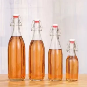 250ml 500ml 750ml Airtight Clear Glass Swing Top Bottles for Kombucha Kefir Juices Oil Vinegar and Flavored Oil