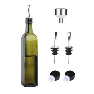 250ml 500ml 750ml Food Grade Empty Square Antique Green Olive Oil Glass Bottle