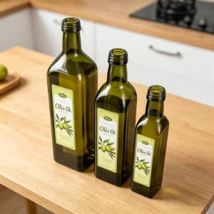 250ml 500ml 750ml Green Glass Olive Oil Bottle with Screw Cap