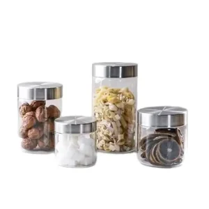 250ml 500ml 750ml Small Round Borosilicate Glass Food Storage Jam Honey Canning Jars with Cover