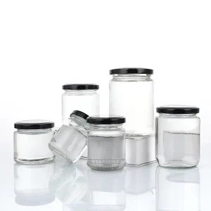 250ml 500ml 8oz 16oz Clear Round Wide-Mouth Glass Canning Jar with Metal Lid for Honey, Jam, Pickles and Sauce