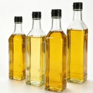250ml 500ml Clear Square Glass Bottle with Lid for Olive Oil