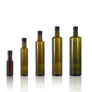 250ml 500ml Cylinder Round Food-Grade Olive Oil Glass Bottle with Screw Cap